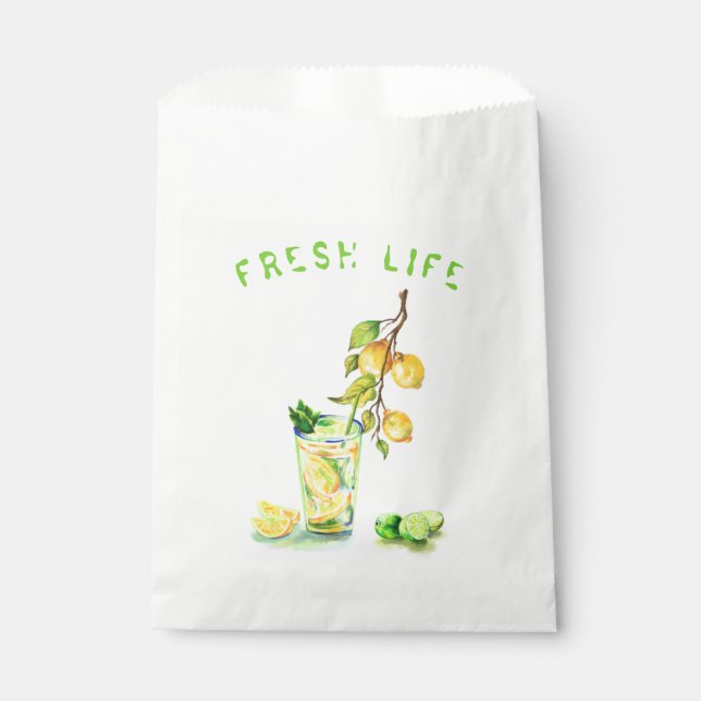 Lemon Drink Party Favour Bag - Custom Text (Front)