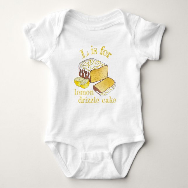 Lemon Drizzle Pound Cake Loaf British Baking Food Baby Bodysuit (Front)
