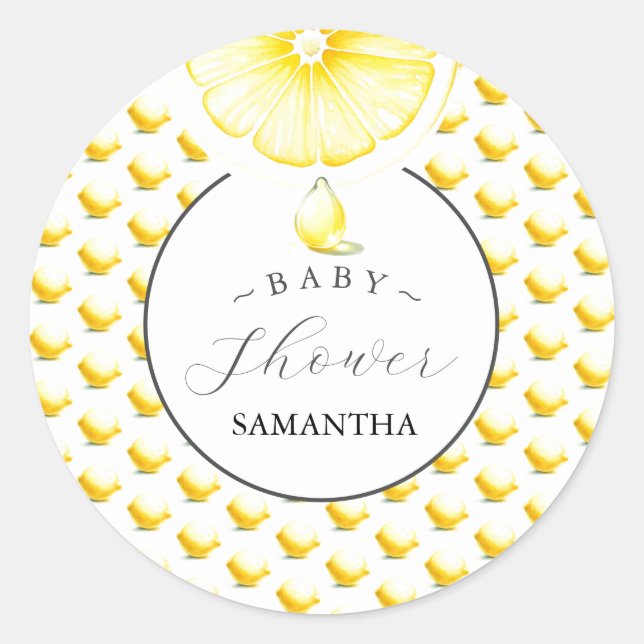 Lemon Drop Baby Shower Custom Stickers (Front)