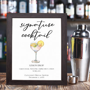 Lemon Drop Bridal Shower Signature Cocktail Poster