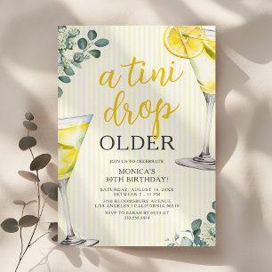 Lemon Drop Martini Adult Birthday Party Invitation
