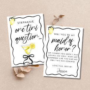 Lemon Drop Martini Maid of Honour Proposal Card