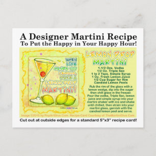 Lemon Drop Martini Recipe Postcard