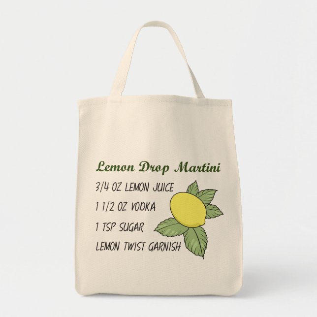Lemon Drop Martini Tote Bag (Front)
