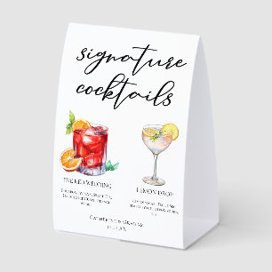 Lemon Drop Red Wedding Signature Cocktails Menu