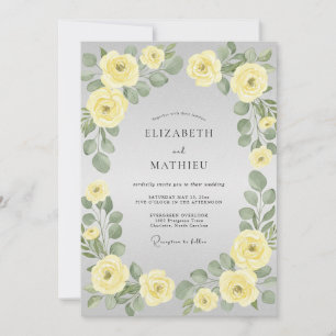 Lemon Elegant Botanical Wedding Invitation