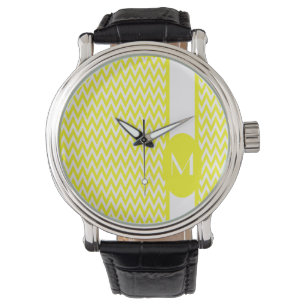 Lemon Elegant Chevron Design with monogram Watch