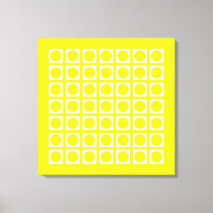 Lemon Elegant Grid Dots Canvas Print