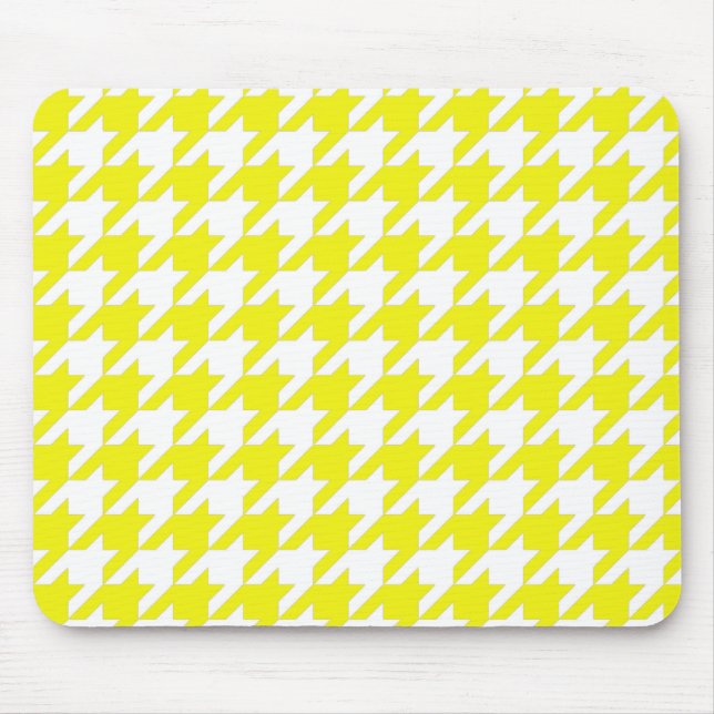 Lemon Elegant Houndstooth Mouse Mat (Front)