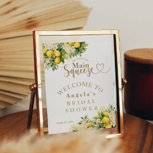 Lemon Elegant Modern Summer Bridal Shower Poster