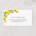 Lemon Enclosure Card<br><div class="desc">Use this space to custom create any insert card for your invitation such as a gift registry,  wishing well,  honeymoon fund,  books for baby,  display shower,  etc. Featuring watercolor lemon branches and greenery</div>