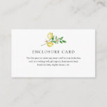 Lemon Enclosure Card<br><div class="desc">Use this space to custom create any insert card for your invitation such as a gift registry,  wishing well,  honeymoon fund,  books for baby,  display shower,  etc. Featuring watercolor lemon branches and greenery</div>