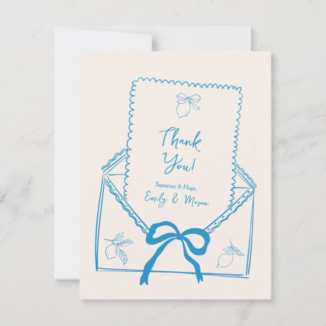 Lemon Engagement Party or Wedding Thank You Invitation (Front)