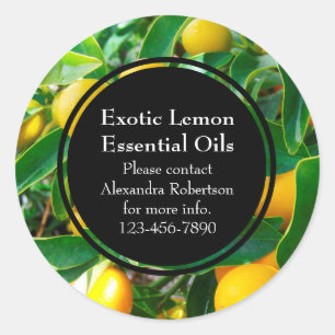 Lemon Essential Oil Business Bottle Label