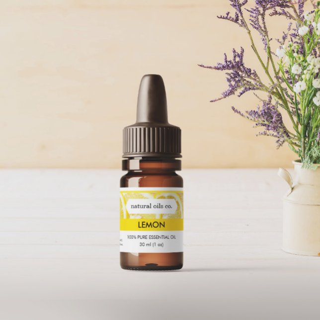 Lemon Essential Oils Fragrance Bottle Label (Creator Uploaded)