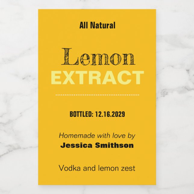 Lemon Extract Modern Label Sticker VLL1rt (Single Label)
