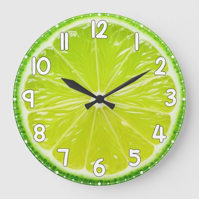 Lemon Face Wall Clock – Fresh Citrus Kitchen Home  (Front)