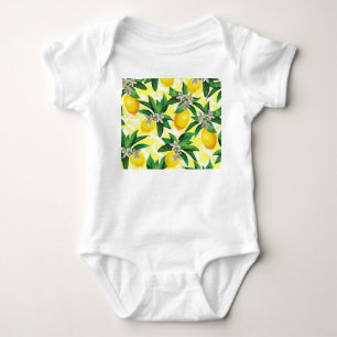 Lemon Fantasy: Creative Floral Pattern Baby Bodysuit