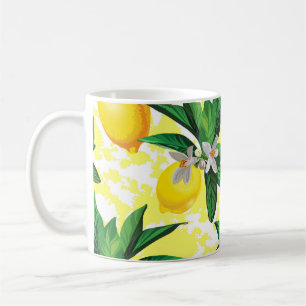 Lemon Fantasy: Creative Floral Pattern Coffee Mug