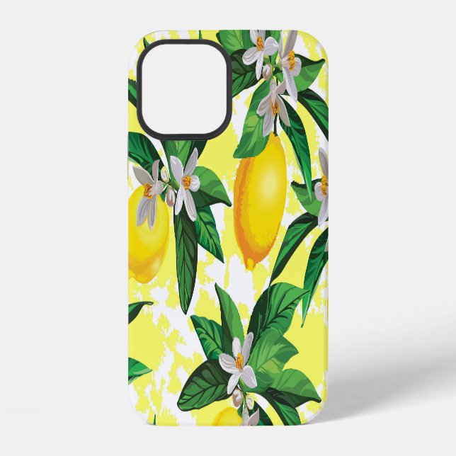 Lemon Fantasy: Creative Floral Pattern iPhone Case (Back)