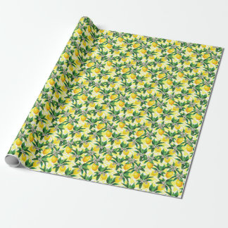 Lemon Fantasy: Creative Floral Pattern Wrapping Paper