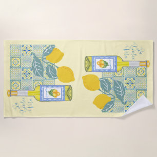Lemon Farm Retro Beach Towel