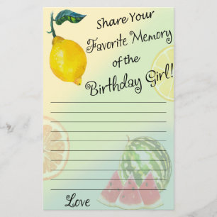 Lemon Favourite Memory of the Birthday Girl