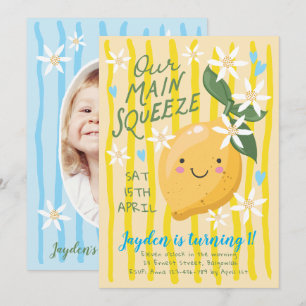 Lemon First Birthday Invite, Main Squeeze 1st  Invitation