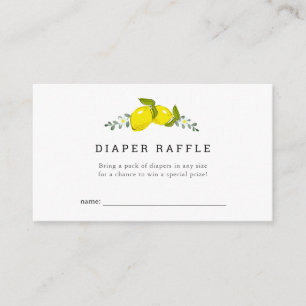 Lemon Floral Baby Shower Diaper Raffle Ticket Enclosure Card