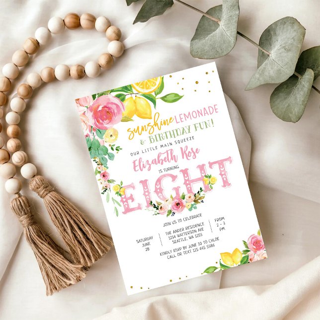 Lemon Floral Birthday Invitation (Creator Uploaded)