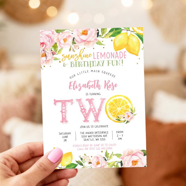 Lemon Floral Birthday Invitation (Creator Uploaded)