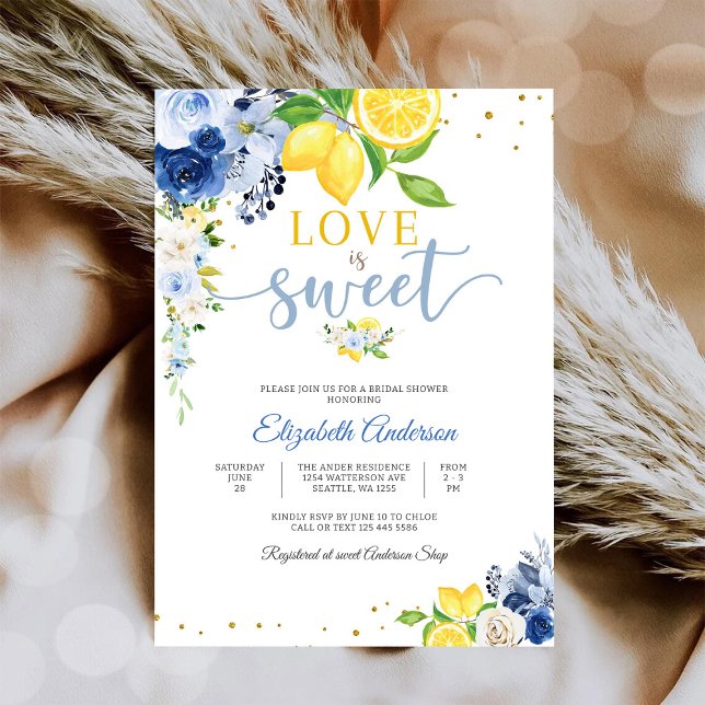 Lemon Floral Bridal Shower Invitation (Creator Uploaded)