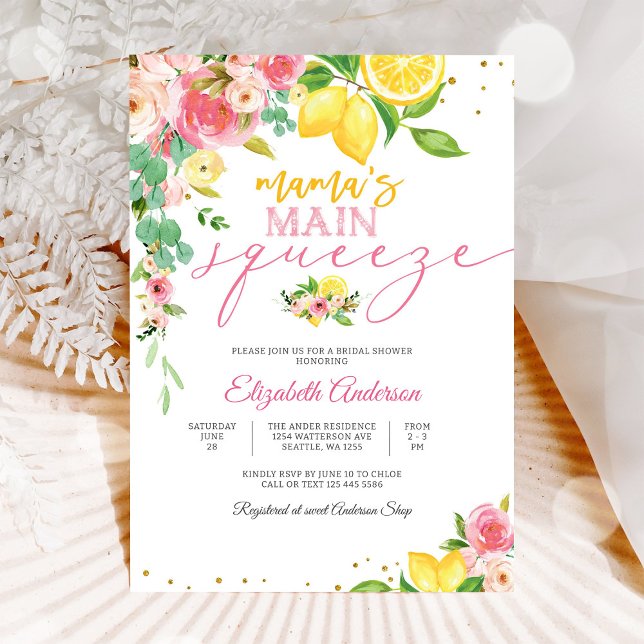Lemon Floral Bridal Shower Invitation (Creator Uploaded)