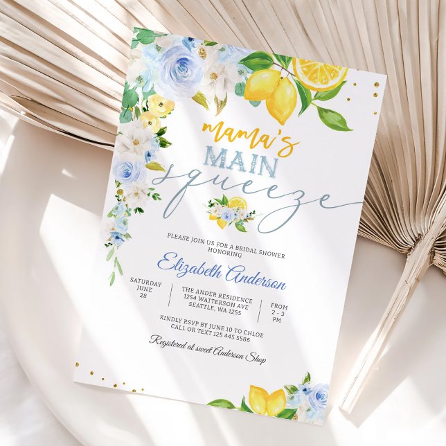 Lemon Floral Bridal Shower Invitation (Creator Uploaded)