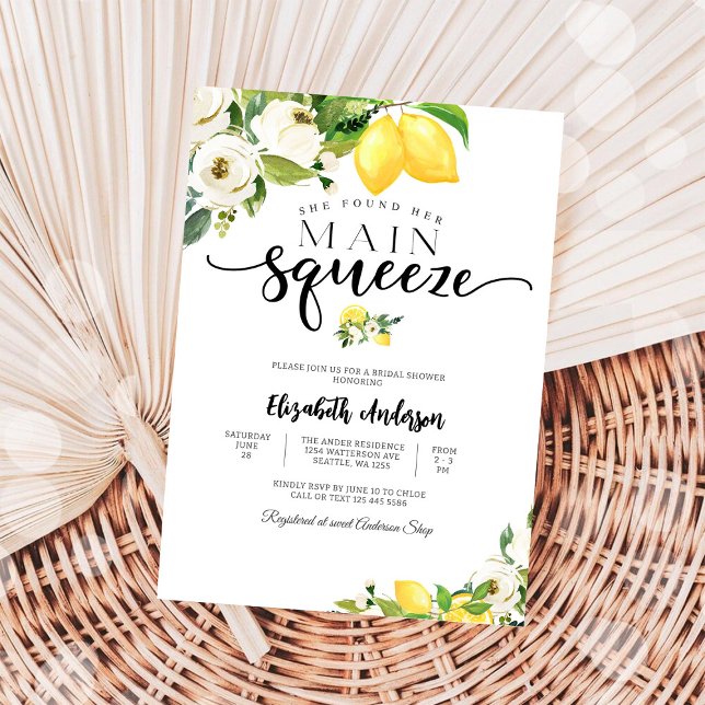 Lemon Floral Bridal Shower Invitation (Creator Uploaded)