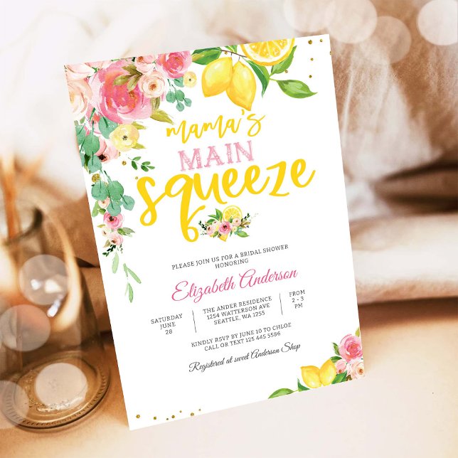 Lemon Floral Bridal Shower Invitation (Creator Uploaded)