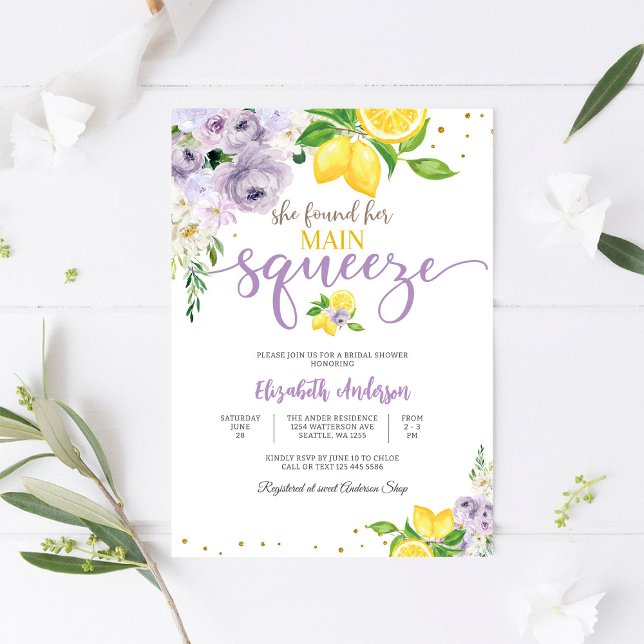 Lemon Floral Bridal Shower Invitation (Creator Uploaded)