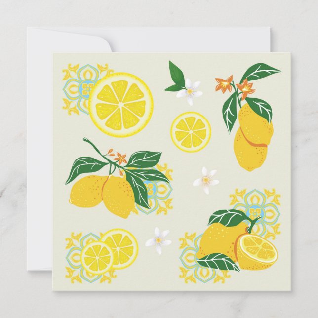 Lemon Floral Invitation (Front)