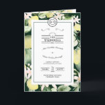 Lemon Floral Monogram Emerald Green Wedding Folded Programme<br><div class="desc">This Lemon Floral Monogram Emerald Green Wedding Folded Program design is a brilliant choice for creating an elegant and beautiful aesthetic for your wedding or other special occasion. Classic white with sophisticated black typography and chic calligraphy sets a tone of modern yet traditional style. Dark emerald green borders and backgrounds...</div>