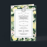 Lemon Floral Monogram Emerald Green Wedding Folded Programme<br><div class="desc">This Lemon Floral Monogram Emerald Green Wedding Folded Program design is a brilliant choice for creating an elegant and beautiful aesthetic for your wedding or other special occasion. Classic white with sophisticated black typography and chic calligraphy sets a tone of modern yet traditional style. Dark emerald green borders and backgrounds...</div>