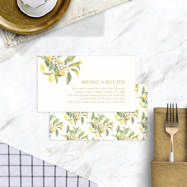 Lemon Floral Recipe Enclosure Card (Watercolor Lemon Floral Recipe Enclosure Card by Painted Paperie
)