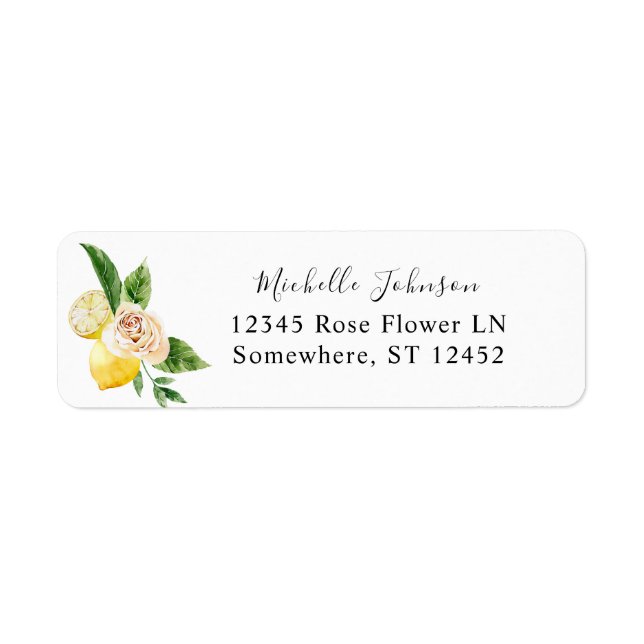 Lemon Floral Return Address (Front)