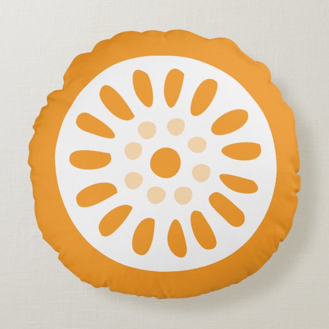 Lemon Floral Round Cushion (Front)