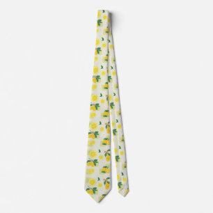 Lemon Floral Tie