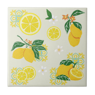 Lemon Floral Tile
