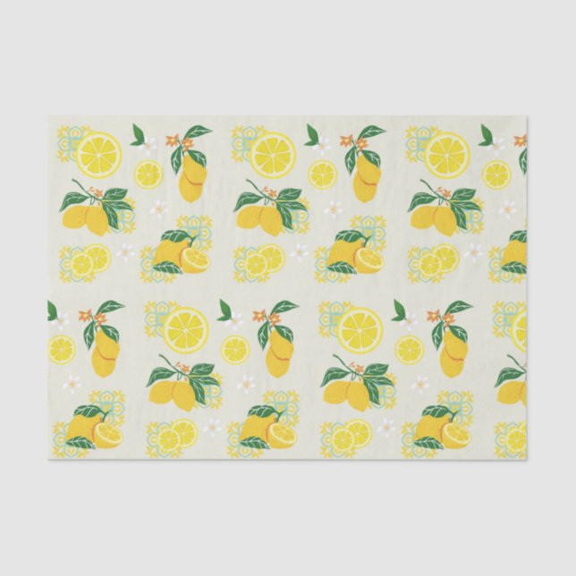 Lemon Floral Tissue Paper (Front)
