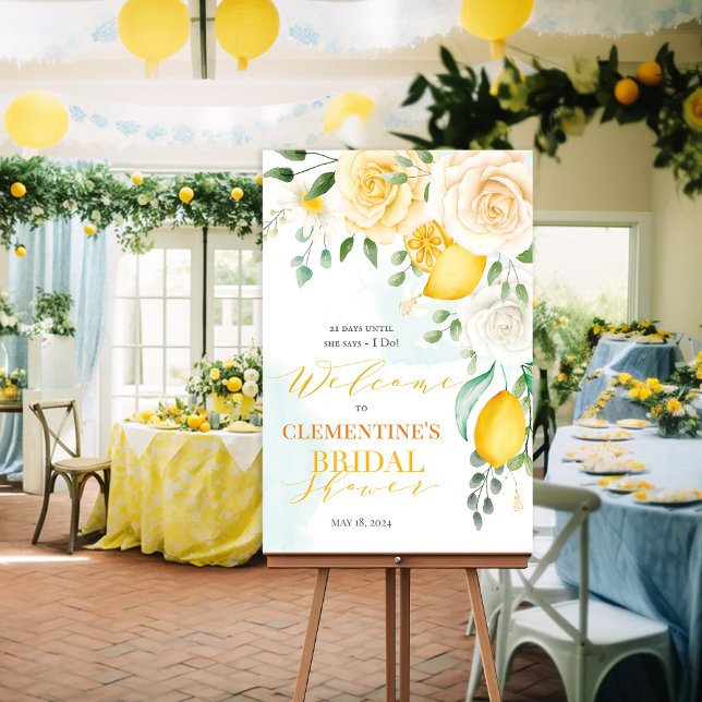 Lemon Floral Watercolor Poster Board Sign (Creator Uploaded)