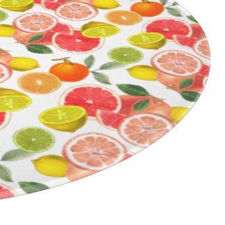 Lemon  Floral white daisy Pattern  Cutting Board