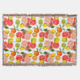 Lemon  Floral white daisy Pattern  Throw Blanket