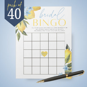 Lemon Flower Gift Bingo Bridal Shower Game Pack Notepad
